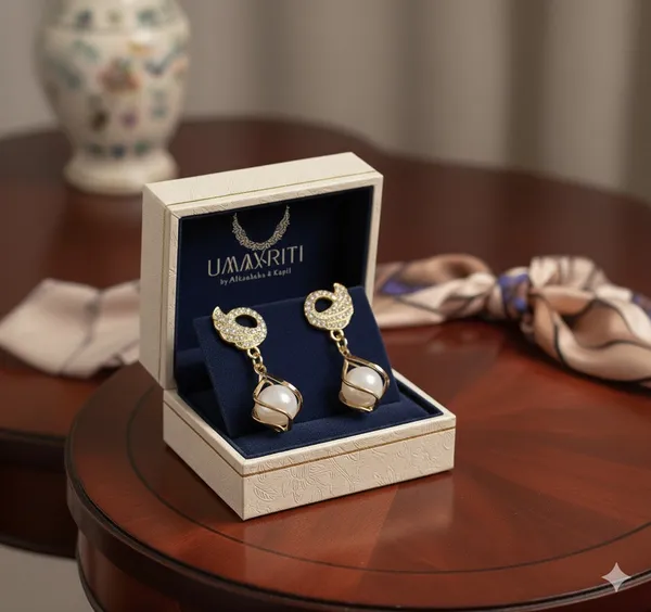 Gold_Graceful_Swan_Pearl_Drop_Earrings_For_Women